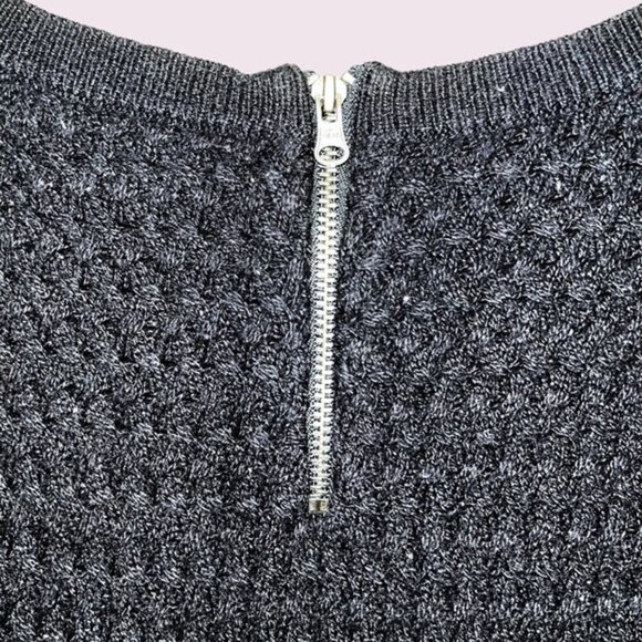 American Eagle Sheer Knit Sweater Black Sheer Lightweight Zip Womens Size Medium - Picture 3 of 9